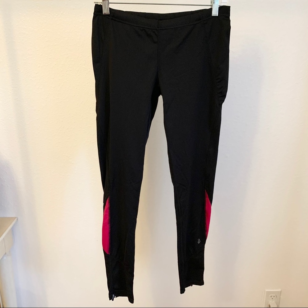 Black and Pink Leggings w/ zipper detail